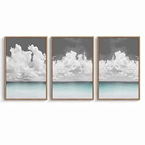 signwin 3 Piece Framed Canvas Wall Art Clouds...