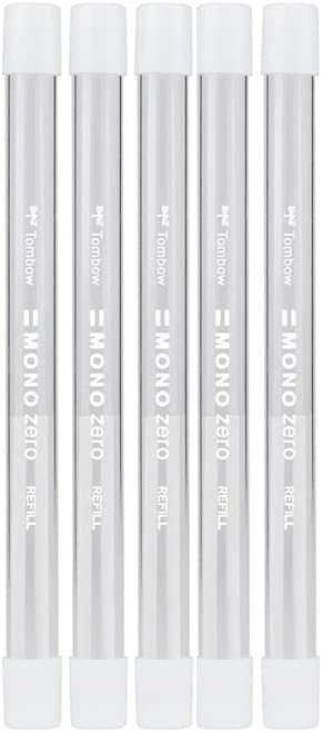 Tombow MONO Zero Eraser Refill Round Tip 2.3mm 5-Pack 57307 White