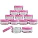 (Quantity: 100 Pcs) Beauticom 5G/5ML Round Clear Jars with Pink Lids for Scrubs, Oils, Toner, Salves, Creams, Lotions, Makeup Samples, Lip Balms - BPA Free