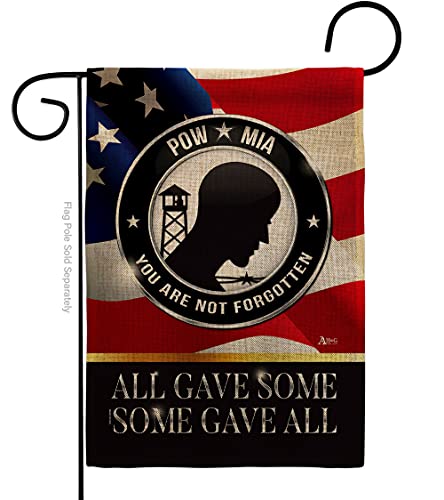 Not Forgotten POW MIA Burlap Garden Flag - Armed Forces Vietnam WarUnited State…