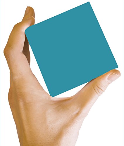 250 Bright Aqua Blue Color 65# Cover/Card Paper Sheets - 4 X 4 Inches Small Square Size - 65 lb/pound Light Weight Cardstock - Quality Smooth Paper Surface