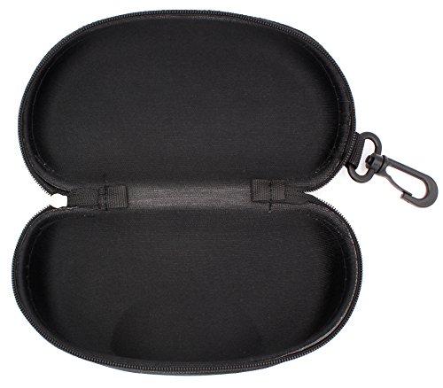 TBOC Hard Sunglasses Case – [Pack: 2 Units] Black Belt Case for Lenses Reading Safety Work for Car Large Original Fashion Design with Clip for Men and Women