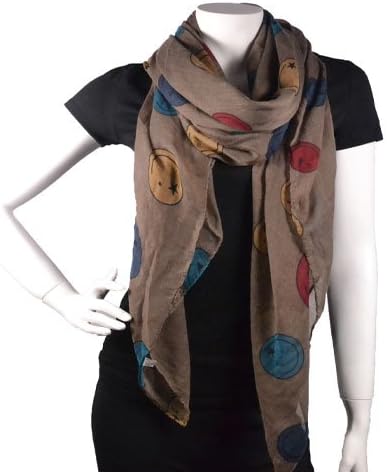 Purse Babe Super Soft Happy Smiley Face Print Shoulder Wrap Scarf Shawl