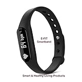 E-FIT 2016 Smartband, Heart Rate Monitor, Step Tracker, Pedometer, Bracelet Fitness Activity Tracker, Call Txt alert, Sedentary Reminder, Waterproof Bluetooth Health Fitness Band for iPhone & Android phones-with user guides on YouTube