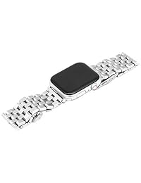 Juntan Correa de reloj de acero inoxidable compatible con Apple Watch Band Fashion pulseras para hombres mujeres correa de metal de repuesto pulsera de doble cierre serie para iWatch 4 3 2 1 Sport