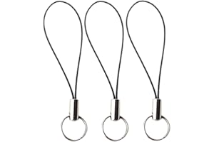 10 Pieces Lanyard Phone Ring Strap for Mobile Lariat Lanyard Cell Phone Split Ring Strap Sliver Tone Split Ring Cellphone Str