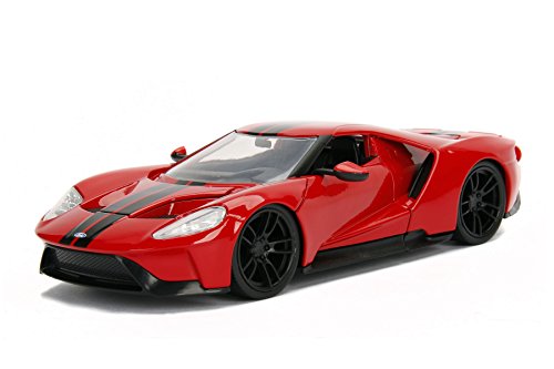 2017 Ford GT Black with Red Stripes 1/24 Diecast Model Car by Jada 99389 - Thumbnail 4