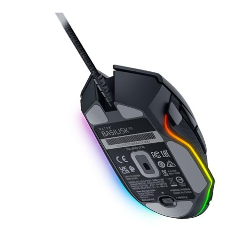 Razer Basilisk V3 - Kabelgebundene, anpassbare Gaming Maus mit Chroma RGB für PC / Mac (10+1 programmierbare Tasten, neigbares HyperScroll Mausrad, ergonomisches Design) Schwarz 10