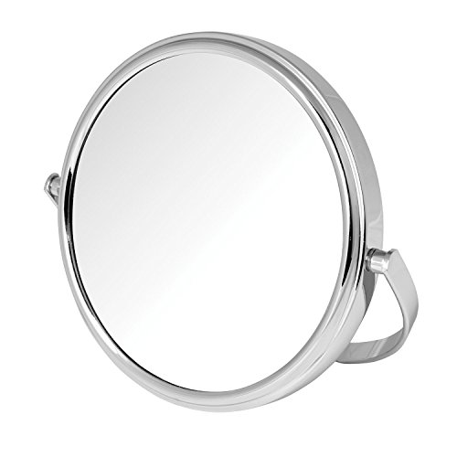 Model's ChoiceJERDON Tabletop Vanity Makeup Mirror with Chrome Finish – 5.5” Diameter Mirror with 5X-1X Magnification – Model MC109C