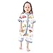 Huluwa Baby Sleeping Bag, Summer Baby Sleep Sack, Children Sleepwear, 100% Cotton Short Sleeve Wearable Blanket for Toddlers Kids, Blue Car, XL