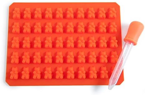Gummy Bear Maker Mold by The Gummi Family - Best of all Gummie Candy Molds for Children and Kids Baking Healthy Gummies of Sugar Free Chocolate Fiber Calcium Vitamins A B C D Fish Oil Multivitamins
