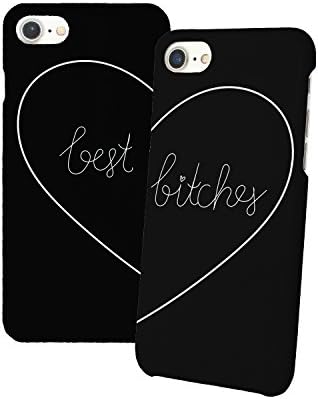 Best Bitches Black Matching Iphone Protective Hard PC Case Cover For Couples Best Friends In Relationship Anniversary Gift Present BFF Bae For Iphone 6 6s 7 7plus 8 X 3D Print