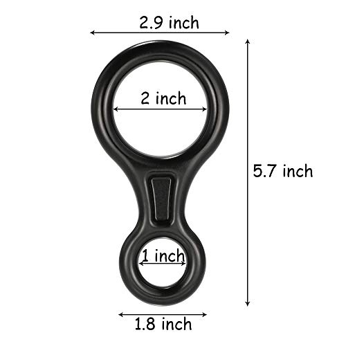 35KN 8 Shape Carabiner Descender Climbing Carabiners Abseiling Downhill Safety Ring Descender Aluminum Rescue Descender Outdoor Rock Climbing Carabiners Safety Device Climbing Equipment Random Color