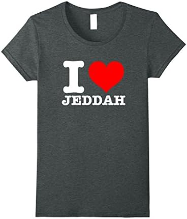 Womens I Love Jeddah T-Shirt - I Heart Jeddah Shirt Large Dark Heather