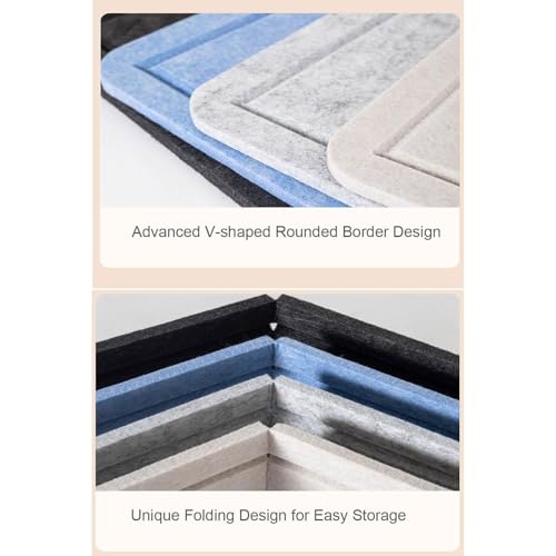 Homodoskey Foldable Large Felt Bulletin Board, 100 * 180CM Folding Cork Board Alternative, Decorative Picture Framed Display Board for School, Home, Kitchen & Office Walls (120 * 240cm)