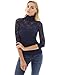 PattyBoutik Women's Turtleneck Sheer Lace Blouse