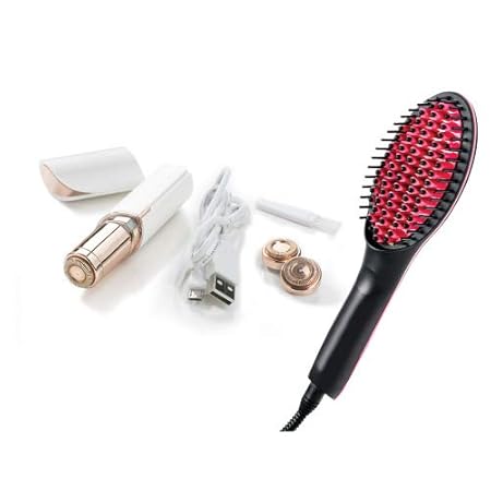 Genius Flawless inkl. Simply Straight | 8 Teile | Gesichtshaarentferner | Trimmer | Haar-Glättbürste | Bekannt aus TV | NEU