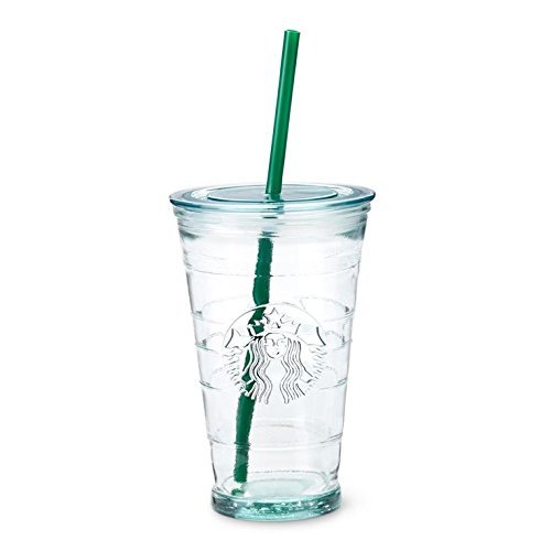 Starbucks 2014 Recycled Glass Cold Grande to Go Cup Tumbler Straw