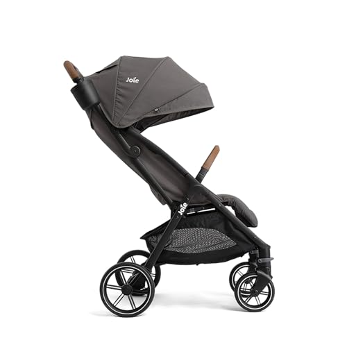 Joie Nutmeg Compact Travel Stroller – Lightweight, with One-Hand Fold, Multi-Position Recline – Newborn to Toddler-Travel-Friendly Design (Thunder)