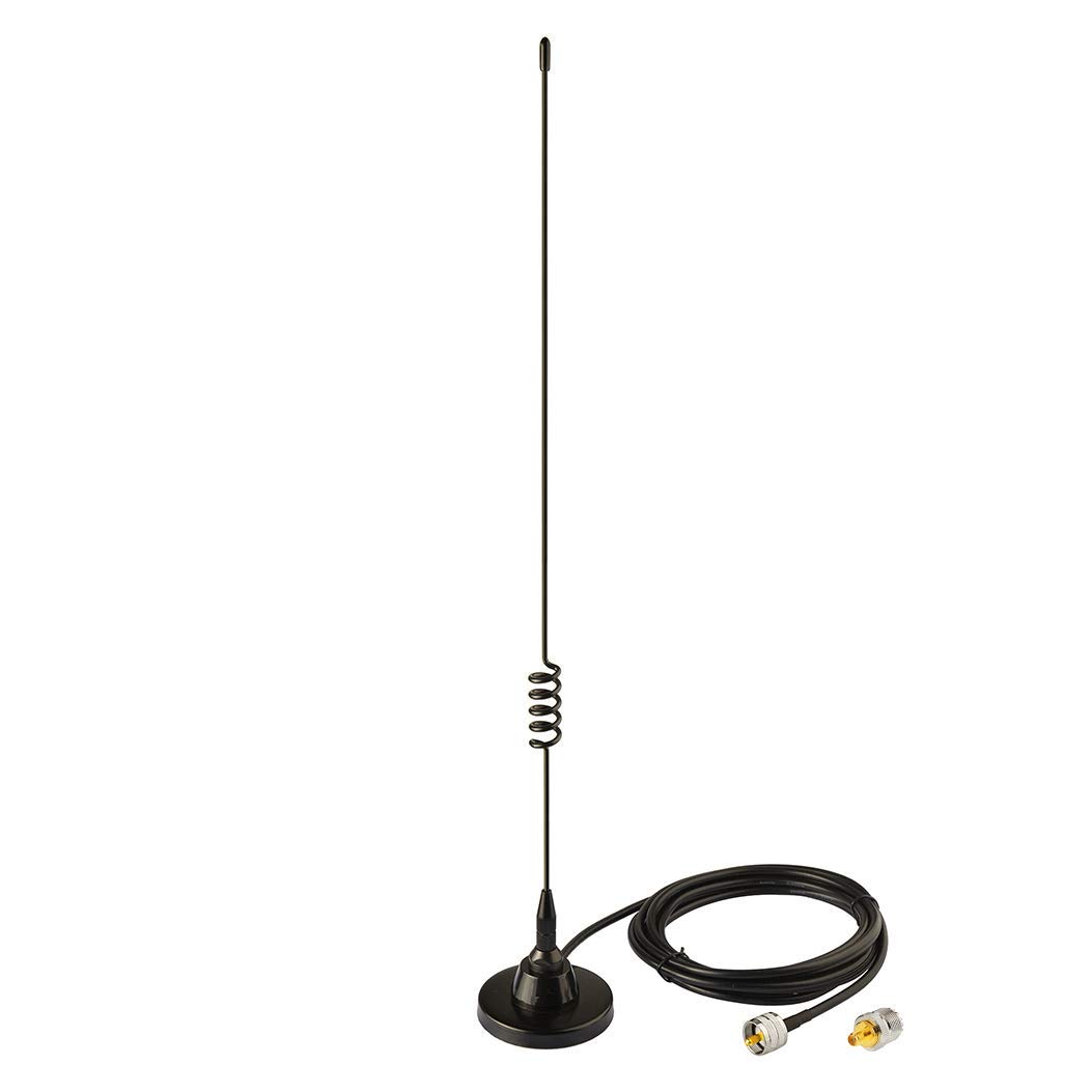 Bingfu Ham Radio Vehicle Car Mobile Radio Aerial Dual Band VHF UHF 136-174MHz 400-460MHz Magnetic Base PL259 Male Antenna for BTECH ICOM Midland Yaesu TYT AnyTone Amateur Radio Two Way