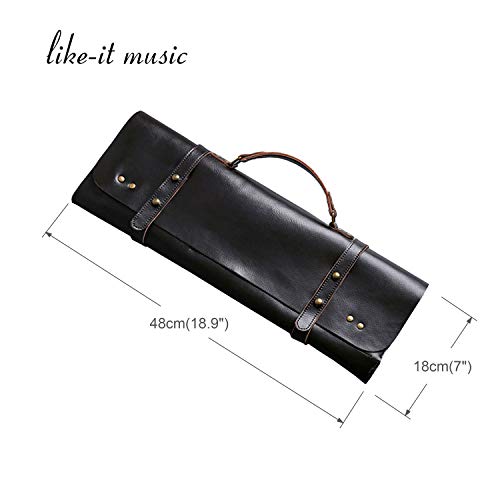 Hand Made Drum Stick Bag,Genuine Leather Leather & Brass Drumstick Bag,Cowhide Drumstick Case (Brown) - Thumbnail 3