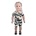 MonkeyJack Camo Short Sleeve T-shirt & Pants Set Outfit Clothes for 18'' American Girl Doll or 17'' Zapf Baby Born Dolls