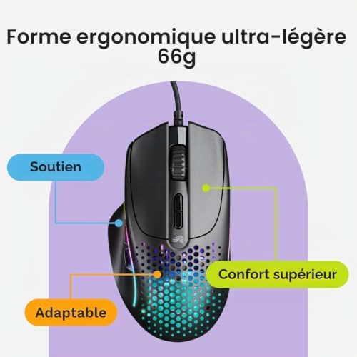 Model I 2 Souris Gaming Filaire (Noir)