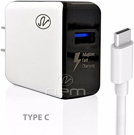 T-Mobile Alcatel Idol 4S Android Accessory Kit, 2 in 1 Rapid Charging 2.1 Amp Wall Charger Adapter + 3 Feet TYPE C 2.0 Fast USB Data Sync Cable WHITE
