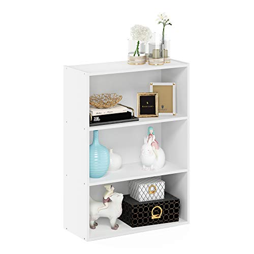 Furinno Pasir 3-Tier Open Shelf, White Plain