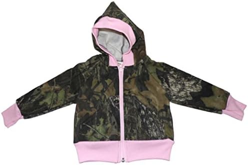 JLCK Mossy Oak Camo Little Girls Hooded Jacket w Pink Trim (4-5T)