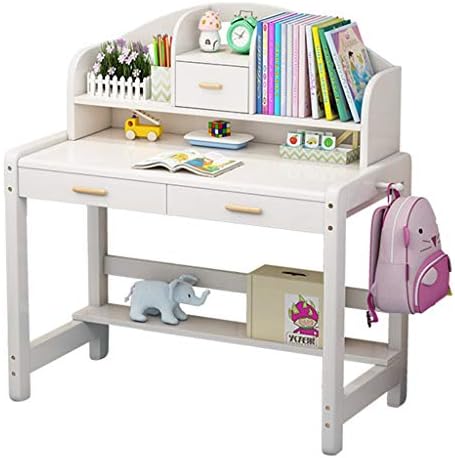 子供の多機能机 子供用 デスク 子供勉強机 学習デスク 高さ調節可能な子供たちの学校の女の子のためのフックと貯蔵の引き出しの子供のデスクの男性の女の子 Color White Size 80cm 5 大好評
