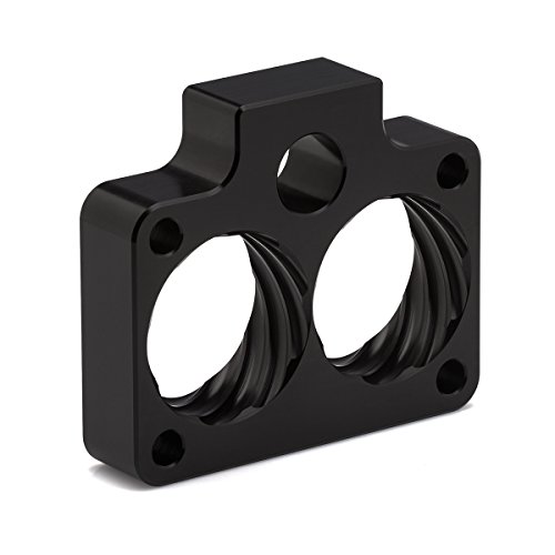 BlackPath - For Dodge Durango + Dakota + Ram Throttle Body Spacer Kit 3.9L + 5.2L + 5.9L Engines (Black) T6 Billet
