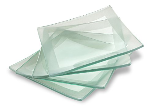 Gac elegant designed tempered glass dessert plates set …