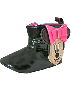 Minnie Mouse Baby Girls Black Glossy Boots