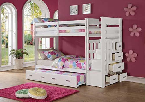 Acme Allentown Twin Over Twin Bunk Bed with Storage Ladder ...