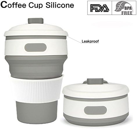Collapsible Coffee Mug FDA Collapsible Cup 12Oz Collapsible Travel Mug Portable Collapsible Mug BPA Free Food-Grade Silicone Coffee Cup Pocket-Sized - For Outdoor Travel Hiking Camping Office