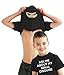 Crazy Dog Youth Ask Me About My Ninja Disguise T Shirt Funny Funny Flip Up Shirt with Sayings Costume Novelty Tee for Kids Black M