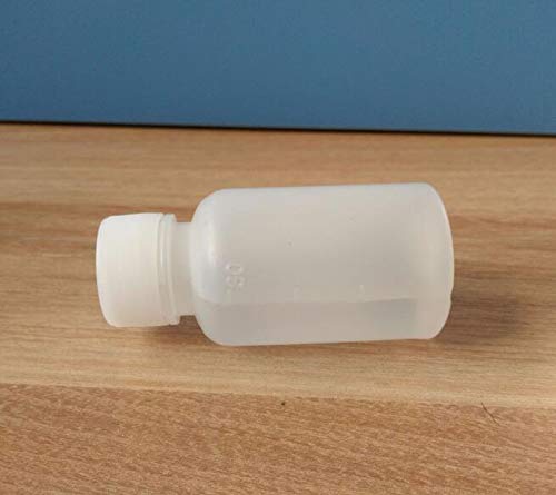 NATUWORLD 12Pcs 30ml 1oz PE Plastic Empty Bottles Small Mouth Graduated Lab Chemical Container Reagent Bottle Sample Sealing Medicine Bottle for Laboratory and Travel
