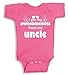 Lil Shirts I get My Awesomeness from My Uncle Baby Bodysuit (Pink, 3-6 Months)