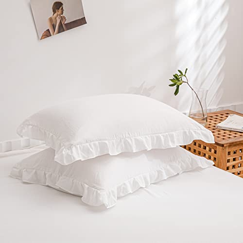 Merryword Ruffled Fringe Pillowcases Set of