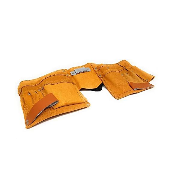 Toolzy 100074 Werkzeuggürtel 11 Taschen Werkzeug Gürtel Messertasche Nageltasche Hammerhalter – Bild 4