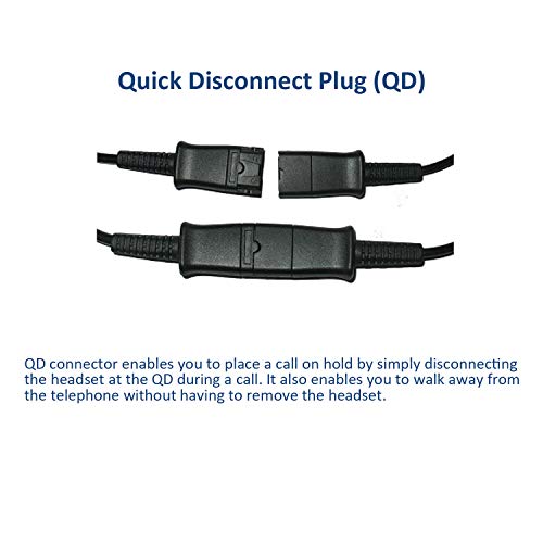 Headset Adapter Cable Compatible with Cisco Phones (Coil Cord to QD Modular Plug), Connecting Plantronics or MKJ Headsets Alternative to Plantronics U10 for 7841, 7942G, 8841, 7931G, 7821 etc