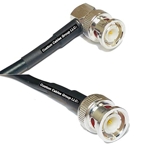 1 Foot RG58 Silver Plated BNC Male Angle to BNC Male RF Coaxial Cable
