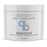 Pure Biology Face Mask w/Bentonite Clay, Kaolin Clay, Pea Peptides, Vitamins A + E - Cleanse, Smooth & Minimize Deep Pores, Dark Spots, Blackheads & Acne Scars - Men & Women, All Skin Types