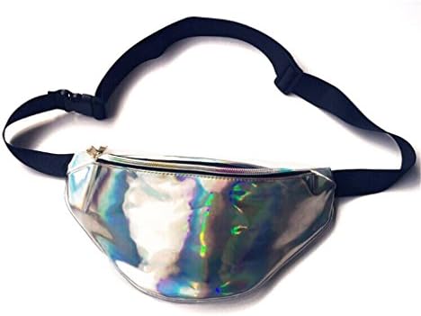 7 Colors Rainbow Transparent Bag Punk PACK Bum Bag Chic Hologram Purse Waist Pack Silver