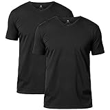 Lapasa Men’s 2-Pack Short Sleeve T Shirts Tag-Free V Neck Cotton Stretch Undershirts M06