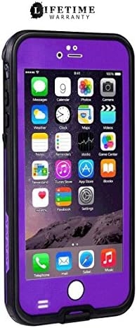 AOWOTO Cases for iPhone 6s / iPhone 6 Waterproof Case 4.7 inch , [Grid Series] 6.6ft Depth Under Water Dirtpoof Shockproof Snowproof protective Cover ( Purple )