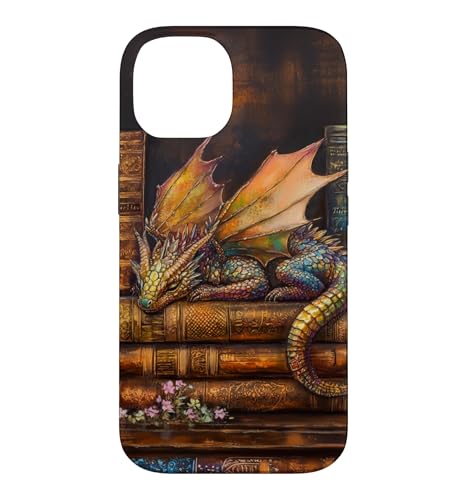 Dragon Reads a Book Library Cottagecore Bookworm Bookish Case for iPhone 14