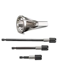 Broca de desbarbado, Herramienta de desbarbado de acero inoxidable, Broca de chaflán externo Quitar rebabas Adapta a los pernos de tamaño 8-32, 1 4 '' Broca de vástago hexagonal Juego de herramientas