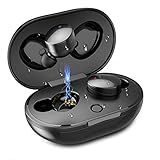 Upgraded Bluetooth 5.0 Wireless Earbuds,Bluetooth Headphones IPX7 Waterproof Earphones with 42H Playtime Deep Bass HiFi Stereo Sound Built-in Mic with Portable Charging Case for Smartphone and Laptops